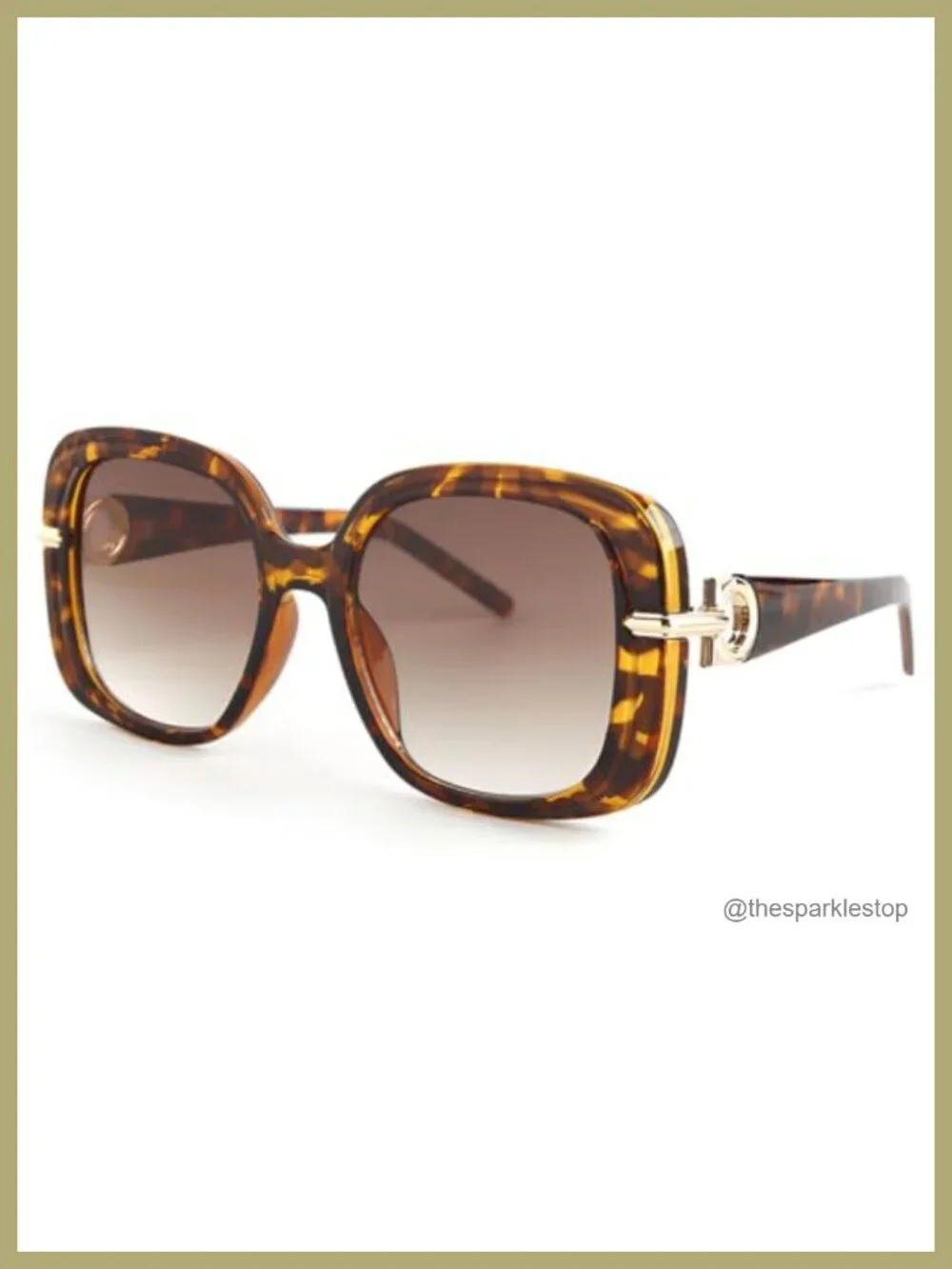 Oversized Square Sunglasses for Women Unisex UV400 Thick Frame with Metal